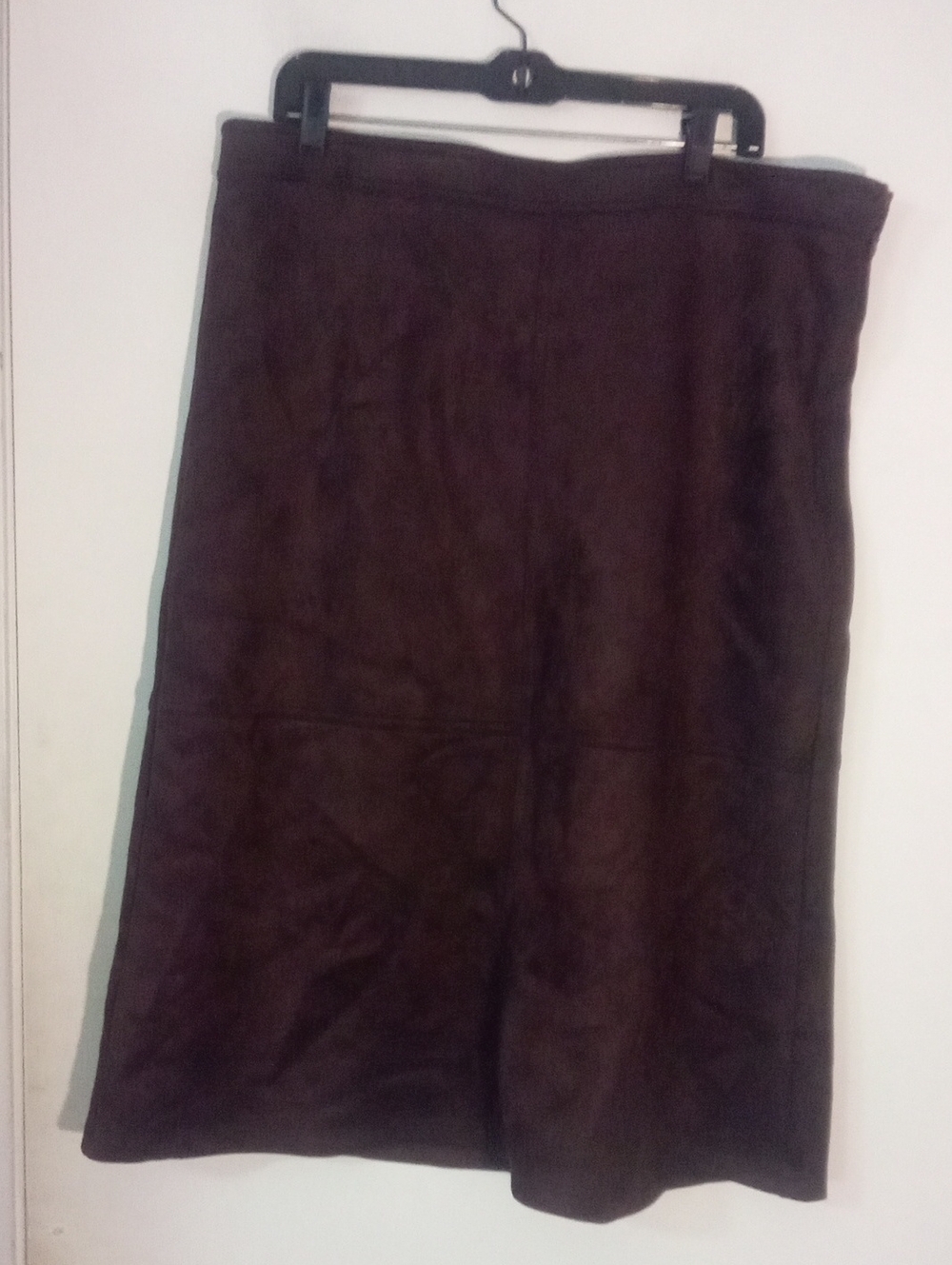 * A New Day Classic Brown Faux Suede A-Line Skirt Size 6 Plus NWT $35